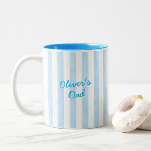 Personalisierte Kindname-Vater-Foto Zweifarbige Tasse