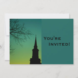 Personalisierte Kirche Steeple Taufe Einladung