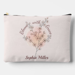 Personalisierte Kirschblüten-Blumen Custom Name Zubehörtasche