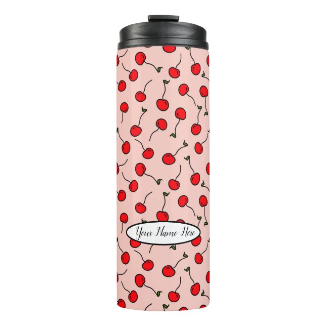 Personalisierte Kirschjubiläum-Thermaltrommel Thermosbecher (Vorderseite)