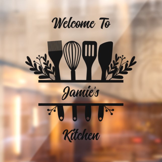 Personalisierte Kitchenette Fensteraufkleber (Blatt 2)