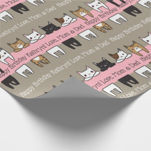 Personalisierte Kitty-Katzen Geschenkpapier