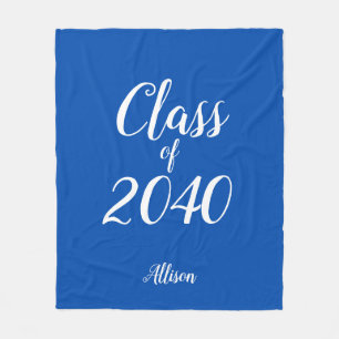 Personalisierte Klasse des Abschlusses Royal Blue Fleecedecke