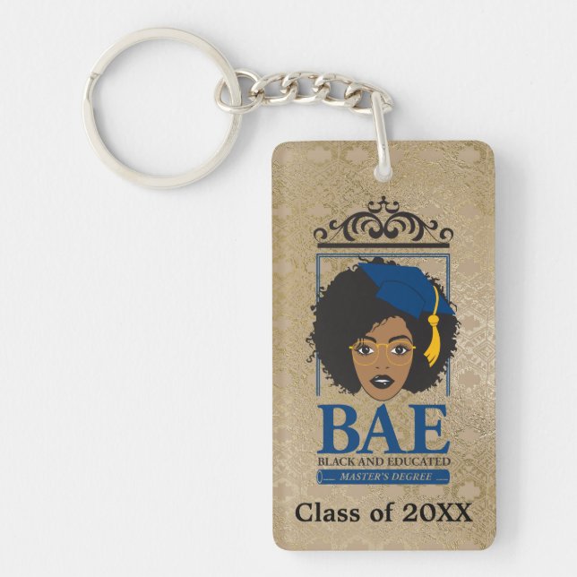 Personalisierte Klasse des Schwarzen und Gebildete Schlüsselanhänger (Vorderseite)