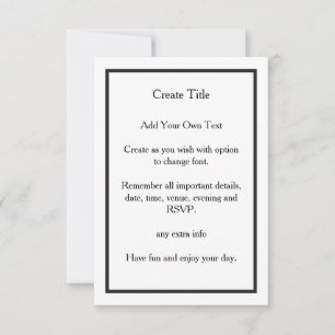 Personalisierte klassische Black Line Border Weddi Einladung