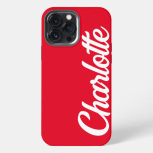 Personalisierte klassische elegante Monogramm rote iPhone 13 Pro Max Hülle
