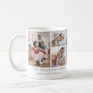 Personalisierte klassische Familienfotocollage Kaffeetasse