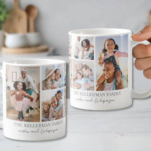 Personalisierte klassische Familienfotocollage Kaffeetasse