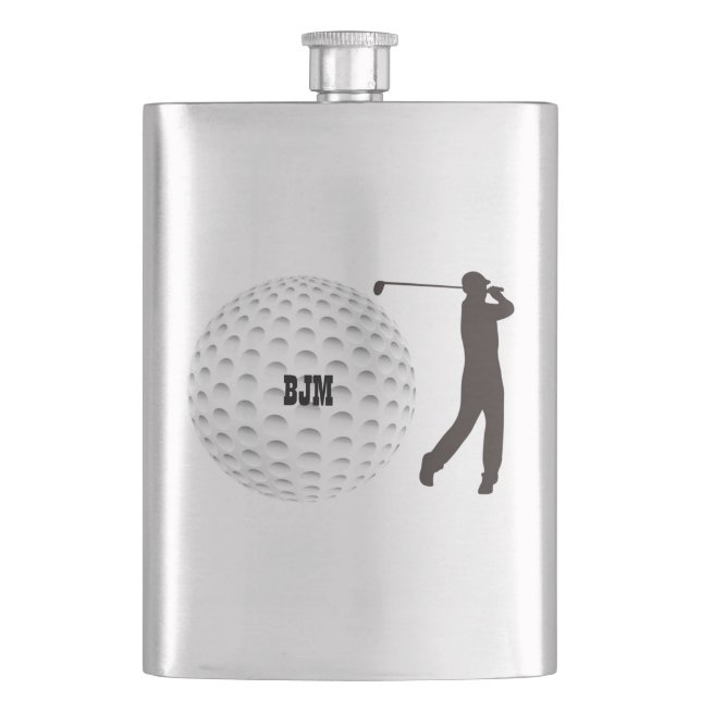 Personalisierte klassische Flasche für Golfspieler Flachmann (Vorderseite)