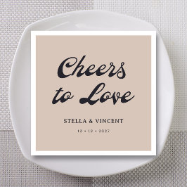 Personalisierte klassische Hochzeit "Cheers To Lie Serviette