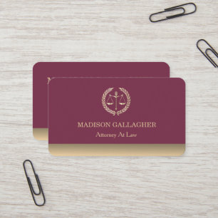 Personalisierte Klassische Rechtsanwaltskanzlei Visitenkarte