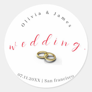 Personalisierte klassische Round Wedding Stickers