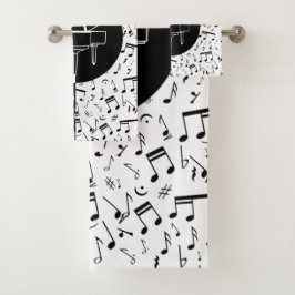 Personalisierte Klaviermusik Badhandtuch Set