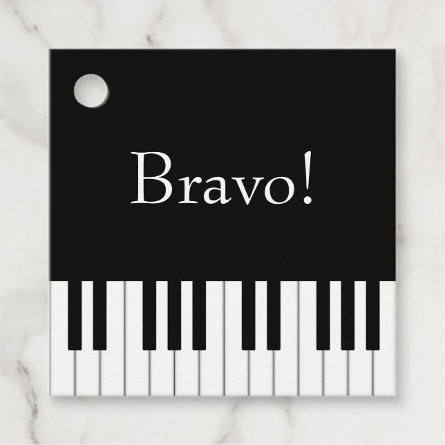 Personalisierte Klaviermusiker Geschenkanhänger (Vorderseite)