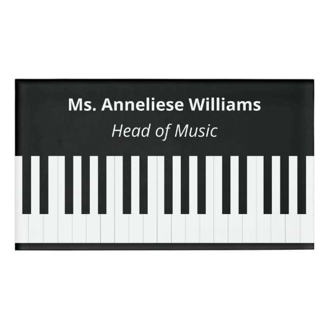 Personalisierte Klaviertasten Keyboard-Musiker Namenschild (Vorderseite)