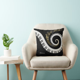 Personalisierte Klaviertasten und Gold-Musiknoten Kissen