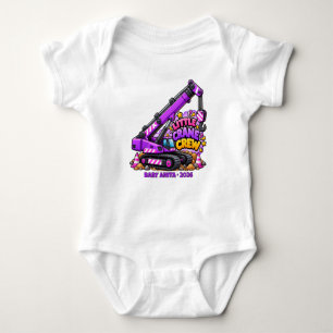 Personalisierte kleine Kranbesatzung Baby Strampler