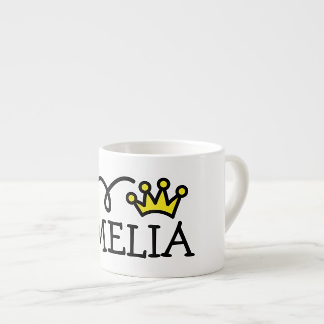 Personalisierte kleine Tasse mit Prinzessin (Vorderseite Rechts)