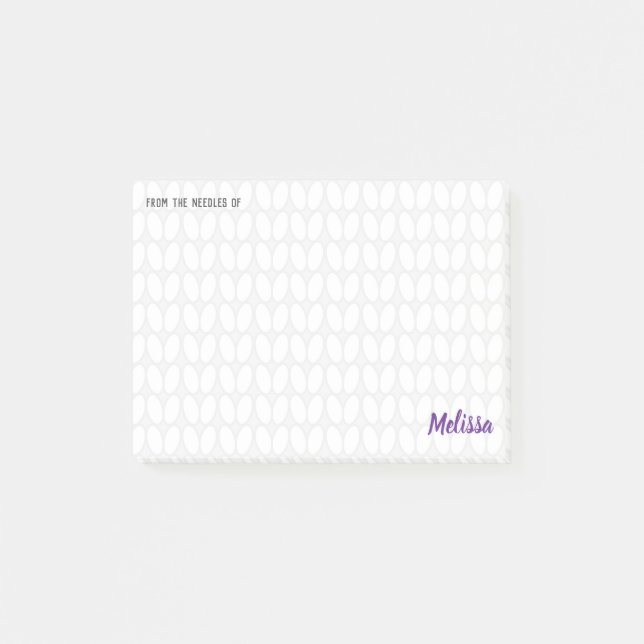 Personalisierte Knitterstich Post-it Klebezettel (Vorderseite)
