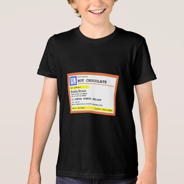 Personalisierte Kochschokolade Tri-Blend Shirt (Vorderseite)