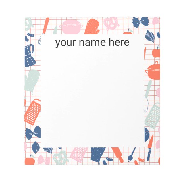 Personalisierte Kochzeile Notepad Notizblock (Vorderseite)
