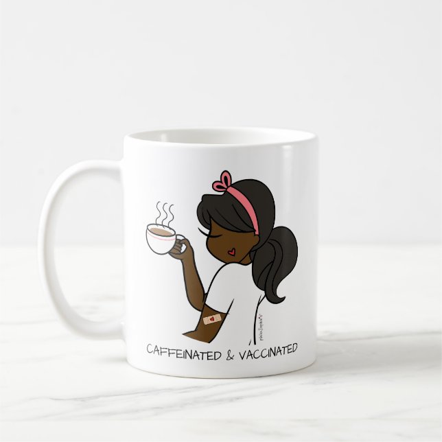Personalisierte koffeinierte und geimpfte Kaffee-T Kaffeetasse (Links)