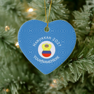 Personalisierte kolumbianische Abuela Engel Chanuk Keramik Ornament