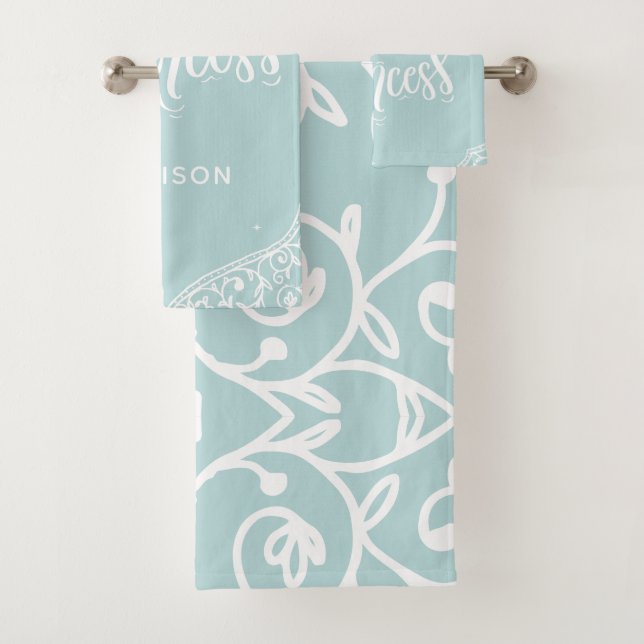 Personalisierte Königliche Prinzessin Badhandtuch Set (Insitu)