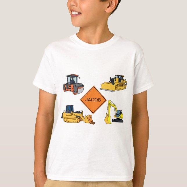 Personalisierte Konstruktionsfahrzeuge T-Shirt (Vorderseite)
