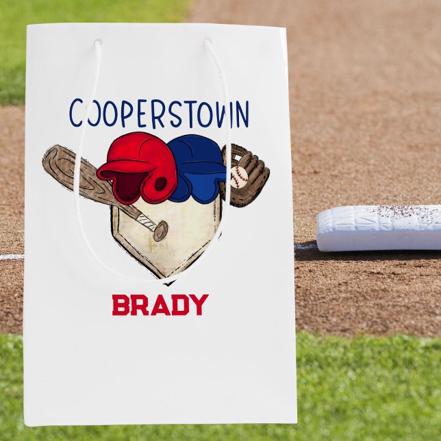 Personalisierte Kooperstown Baseball Mittlere Geschenktüte (Von Creator hochgeladen)