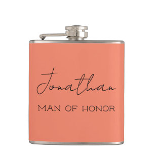 Personalisierte Koralle Man of Honor  Flachmann