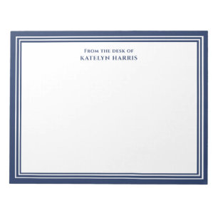 Personalisierte Korrespondenz Navy-Blauer Rand Notizblock