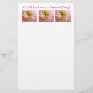 Personalisierte Korrespondenz Rosa Dahlien Blumen Briefpapier