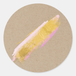 Personalisierte Kraft-Gold-Rosa-Pinselkleber/Etike Runder Aufkleber
