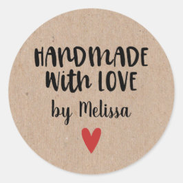 Personalisierte Kraft mit Liebe-Quadrat-Stick Runder Aufkleber
