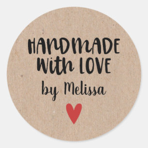 Personalisierte Kraft mit Liebe-Quadrat-Stick Runder Aufkleber