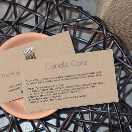 Personalisierte Kraft Papier-Logo-Candle-Care-Kart