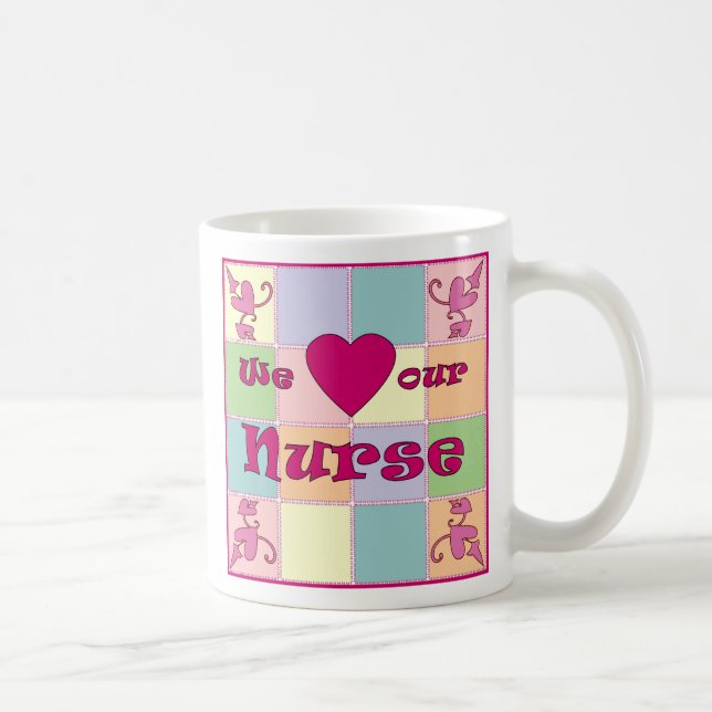 Personalisierte Krankenschwester-Patchwork-Tasse Kaffeetasse (Rechts)