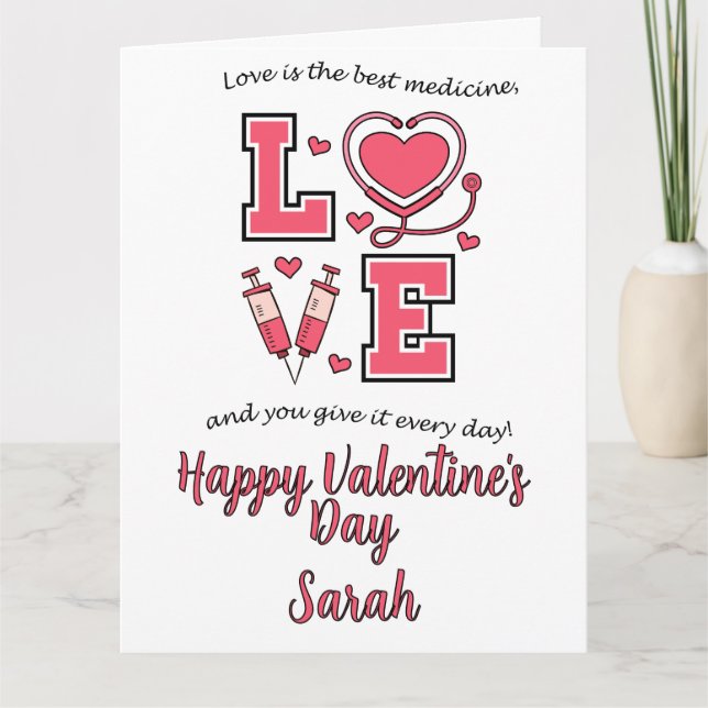 Personalisierte Krankenschwestern Valentine Karte (Vorderseite)