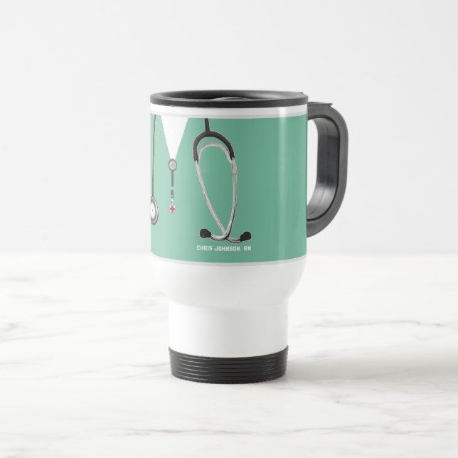 Personalisierte Krankenversicherung Reisebecher (VorderseiteRechts)