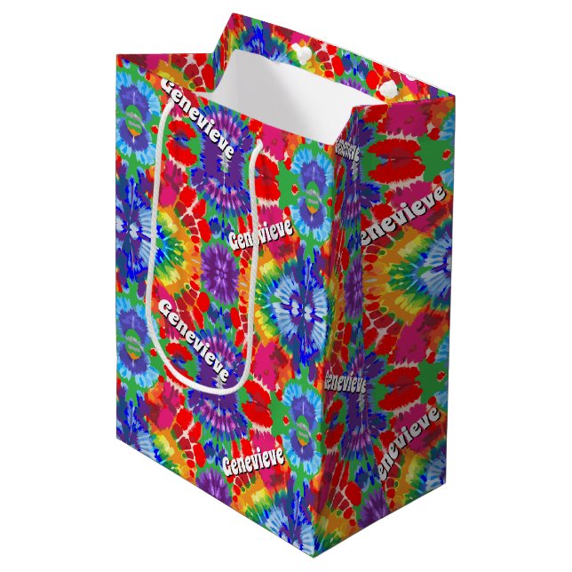 Personalisierte Krawatte Mittlere Geschenktüte (Vorderseite Schrägansicht)
