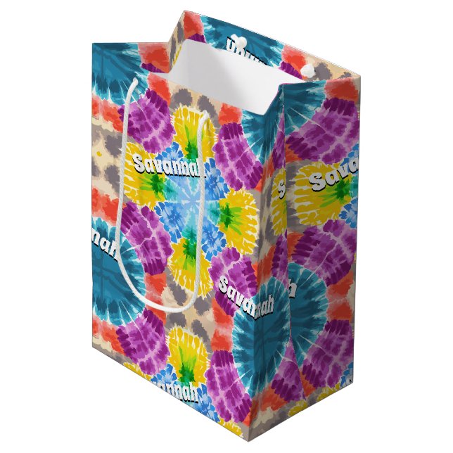 Personalisierte Krawatte Mittlere Geschenktüte (Vorderseite Schrägansicht)