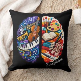 Personalisierte kreative Gehirn Kunst & Musik Name Kissen