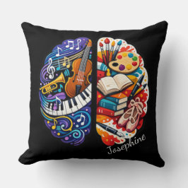 Personalisierte kreative Gehirn Kunst & Musik Name Kissen
