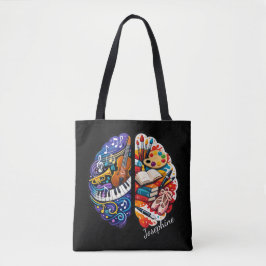 Personalisierte kreative Gehirn Kunst & Musik Name Tasche