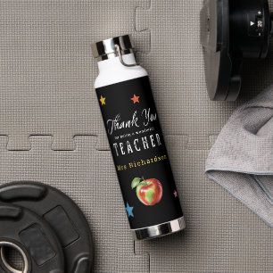 Personalisierte Kreidetafel-Apple-Lehrerdankeschön Trinkflasche