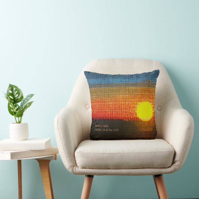 Personalisierte Kreuzstich Art Sunset Kissen (Stuhl )