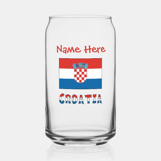 Personalisierte kroatische Flagge  Dosenglas (Vorderseite)