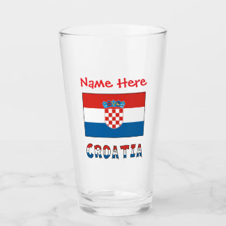 Personalisierte kroatische Flagge Glas