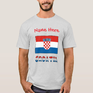 Personalisierte kroatische Flagge Herren T-Shirt